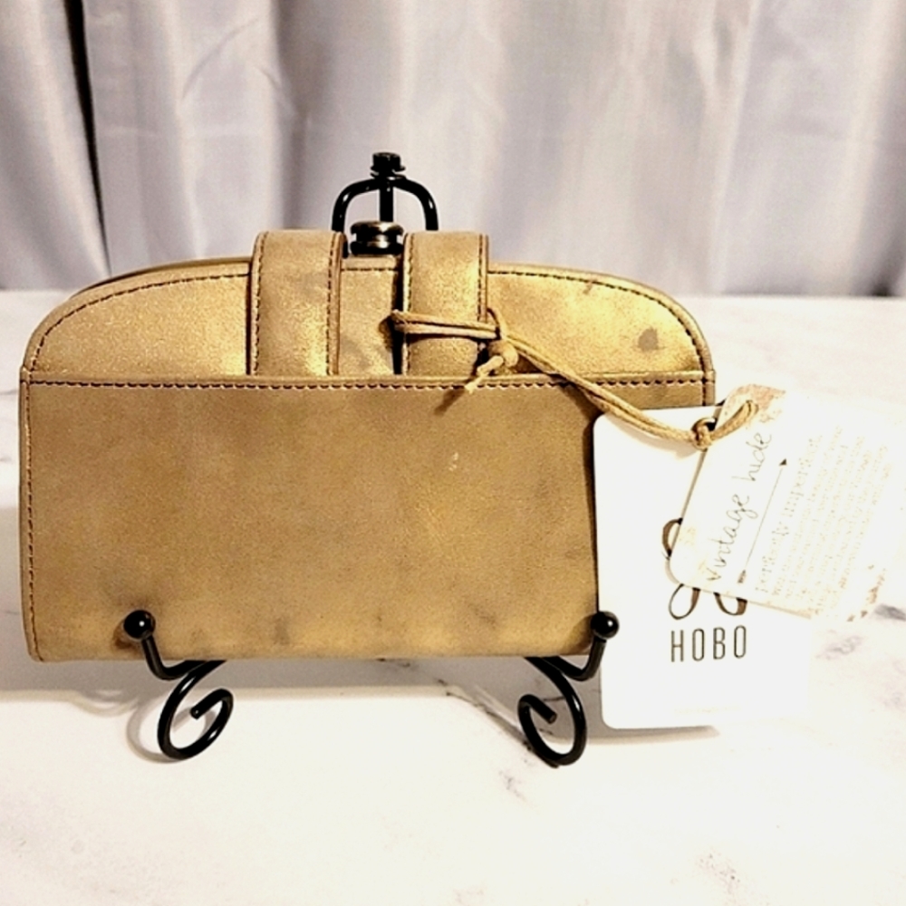 NWT RARE HOBO 'Halo' Stardust Metallic Leather Wallet with Wanderlust Lining - Picture 6 of 9